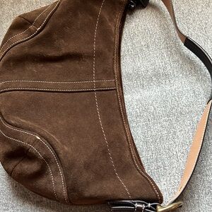 Coach Brown Suede Hobo Bag